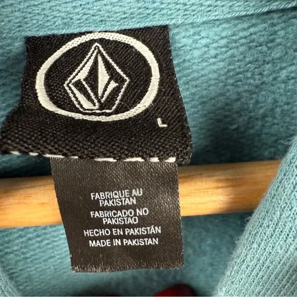 Vintage Volcom‎ Stone Company Mens Y2K Hoodie Size L Blue Preppy 90s Skater - Picture 13 of 16